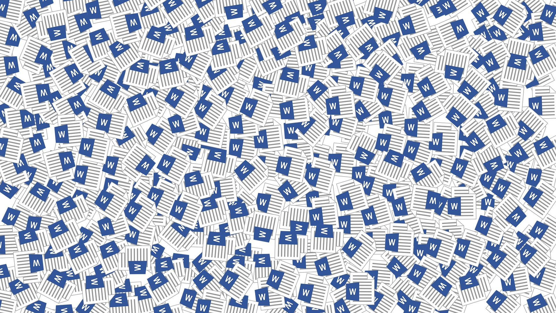 Lots of Word documents across the image