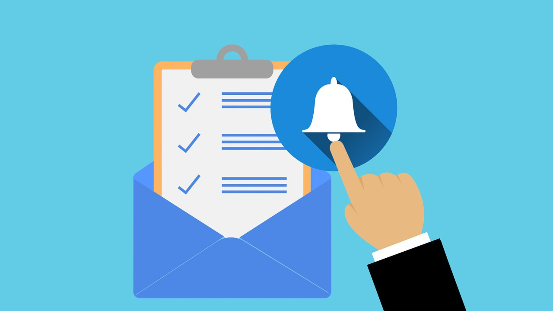 Open envelope showing a newsletter